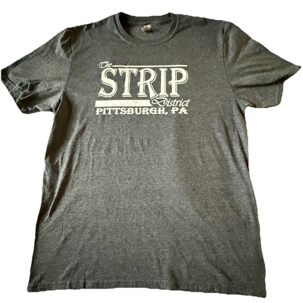 The Pittsburgh Strip District T-Shirt Size L Gray Unisex Cotton Blend